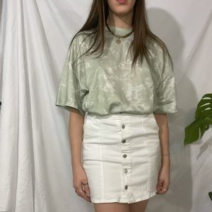 White Denim Skirt